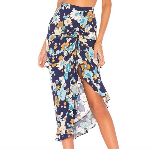 For Love & Lemons Magnolia Midi Skirt - XS NWT! - Picture 1 of 5